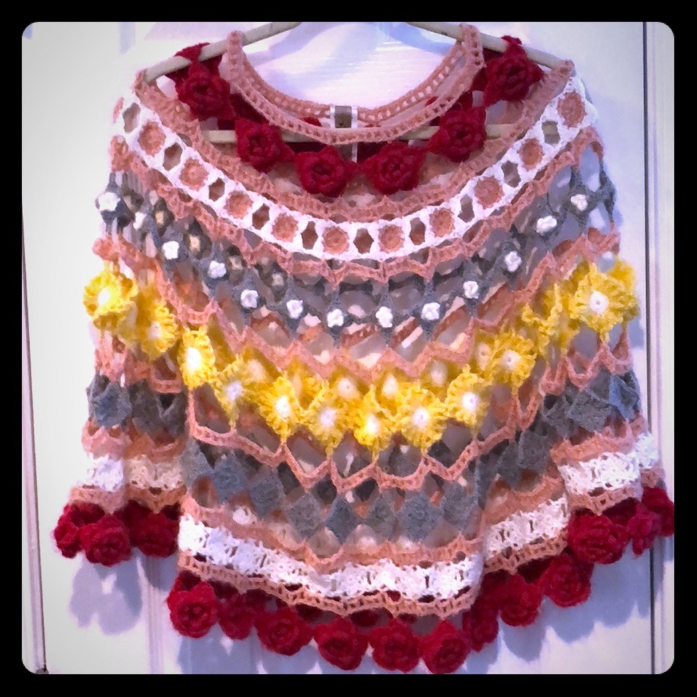 Loose knit poncho